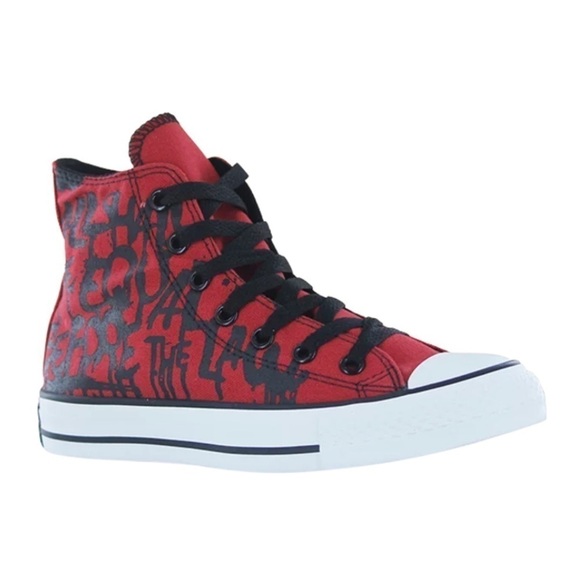 Converse Shoes - NEW!!! Unisex Converse High Top Chuck Taylor All Star Hi Top Rock Script Red